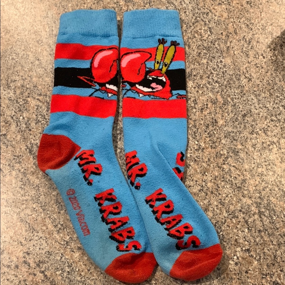 Nickelodeon Mr. Krabs Blue and Red Socks